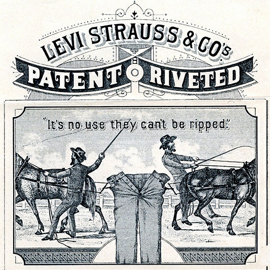 Реклама Levi's в фирменным логотипом